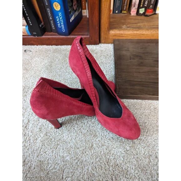 Rebecca Minkoff red suede stilleto excellent condition sz 8 - Picture 1 of 5